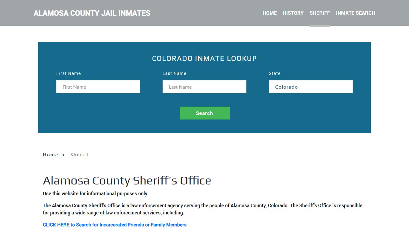 Alamosa County Sheriff, CO Arrest Warrant Lookup