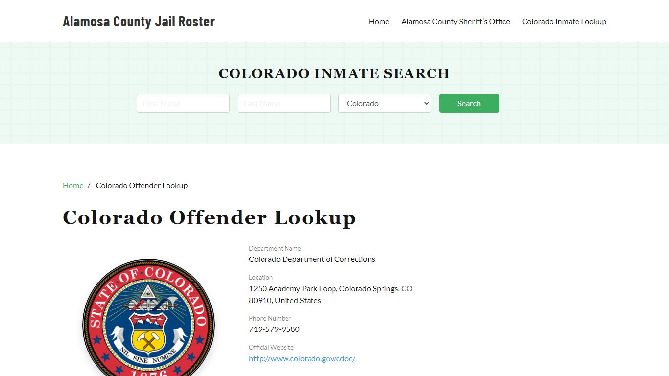 Colorado Inmate Search, Jail Rosters - Alamosa County Jail