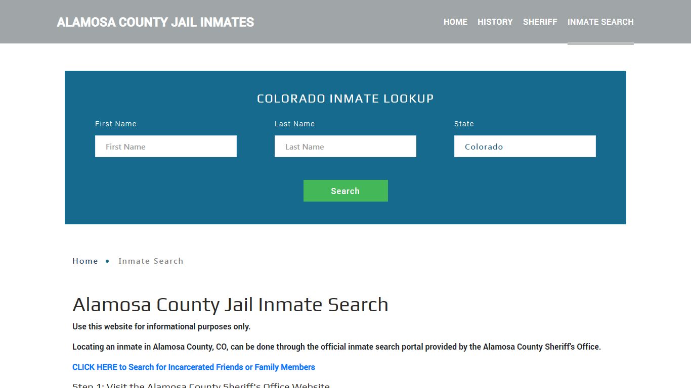 Alamosa County, CO Detainee Lookup