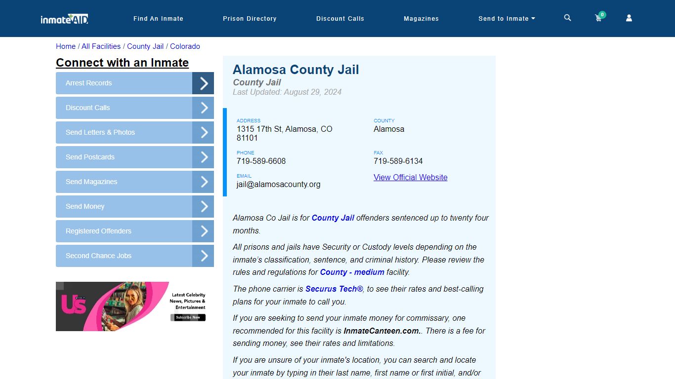 Alamosa County Jail - Inmate Locator